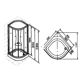 TS-52W кабина душевая 120*80*220 APPOLLO серая/белая #WF_CITY_VIN# картинка
