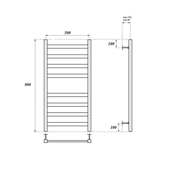 Полотенцесушитель Меркурий Point PN83158W П8 500*800 водяной, белый #WF_CITY_VIN# картинка