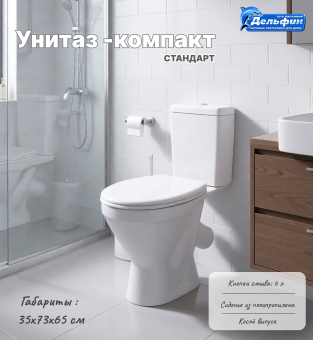 СТАНДАРТ унитаз-компакт (Киров) АКЦИЯ!!! ХИТ ПРОДАЖ!!! #WF_CITY_VIN# картинка