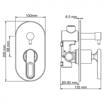 Смеситель Kammel 1841 для ванны и душа Wasser KRAFT #WF_CITY_VIN# картинка