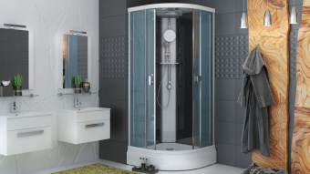 ГИДРУС 3 душевая кабина 90*90 квадрат/полукруг ЛЁН Белая #WF_CITY_VIN# картинка