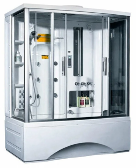 TS-150W кабина душевая 151*96,5*220 APPOLLO ГМ+бокс+пульт с радио+массаж ног #WF_CITY_VIN# картинка