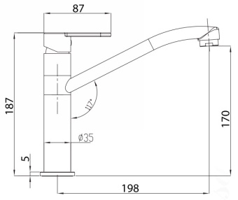 Смеситель кухонный одноручковый 5650207 #WF_CITY_VIN# картинка
