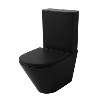 Унитаз GR-4449BMSQ Черный матовый, напольный,безободковый с тонкой крышкой, ТОРНАДО #WF_CITY_VIN# картинка