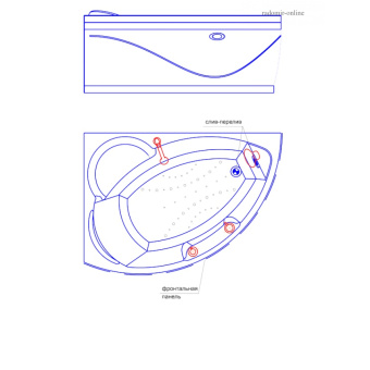 АЛАРИ ванна  168*120 ЛЕВАЯ + каркас+экран #WF_CITY_VIN# картинка