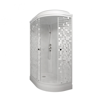КОРАЛЛ 120*80 А Душевая кабина лев., 1/4 круга, н.п., Белый, Мозаика #WF_CITY_VIN# картинка