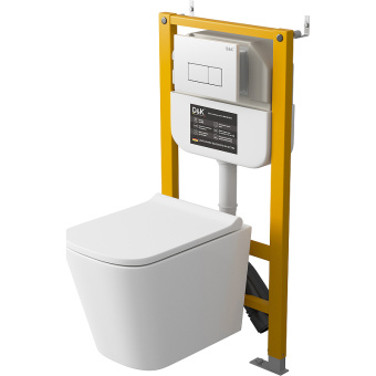 Инсталляция D&K DI8050127 + кнопка D&K Rhein DB1499002 мат хром #WF_CITY_VIN# картинка