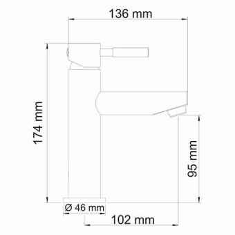 Смеситель Main 4104 для умывальника, картридж d25 Wasser KRAFT #WF_CITY_VIN# картинка