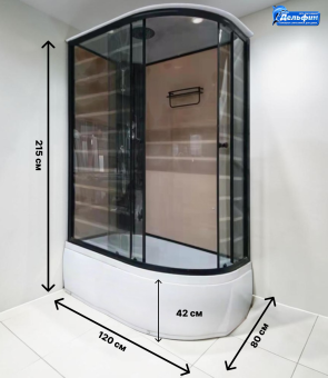 Душевая кабина ДАНА-54 L 120*80*215 (БЕЖ полосы) в.п. #WF_CITY_VIN# картинка