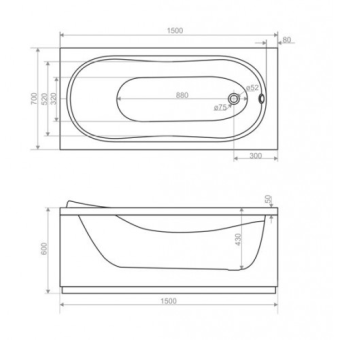 Classic ванна акриловая 1500*700 #WF_CITY_VIN# картинка