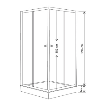 ВМ-8126S Душевое ограждение 90*90*194 н.п. (матовое) #WF_CITY_VIN# картинка