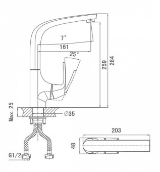 Смеситель д/кухни 1282401 #WF_CITY_VIN# картинка