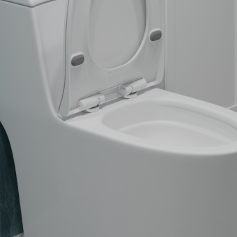 Монолит T1087 безободковый круговой смыв, сиденье тонкое ДП (с гофрой и подводкой) #WF_CITY_VIN# картинка