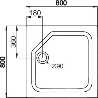 Душевой поддон ПД21 80*80 (низкий квадрат)+сифон DK-01-08/E320VAL #WF_CITY_VIN# картинка