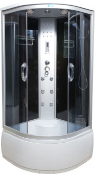 ВМ-8808 Душевая кабина 100*100*215 гл.п. (задняя стенка черн., перед.стекла мат.) #WF_CITY_VIN# картинка