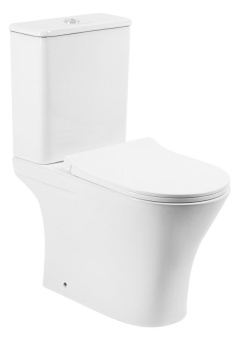 Унитаз-компакт EG306T безободковый ,круг смыв,сиденье тонкое ДП #WF_CITY_VIN# картинка