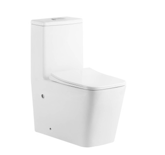 Унитаз GR-4486SQ Classic МОНОБЛОК БЕЛЫЙ безободковый с тонкой крышкой, микролифт, ТОРНАДО #WF_CITY_VIN# картинка