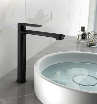 Смеситель HAIBA д/умывальника HB11590-7 высокий черный #WF_CITY_VIN# картинка