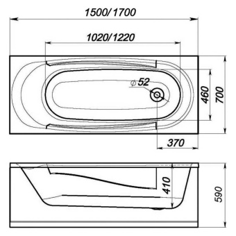 STANDART ванна 150*70 !!АКЦИЯ!!! !!!ХИТ ПРОДАЖ!!! #WF_CITY_VIN# картинка