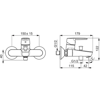 Смеситель для ванны и душа Saga 3940Y, Oras #WF_CITY_VIN# картинка