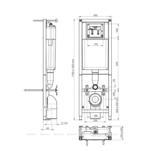 IN-MZ-LEON_NEW Инсталляция + Кнопка смыва (пластик хром) ENTER универсальная #WF_CITY_VIN# картинка