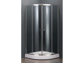 Душевой уголок 100*100*185 TN-209J полукруг/Хром/fabric/5 мм #WF_CITY_VIN# картинка