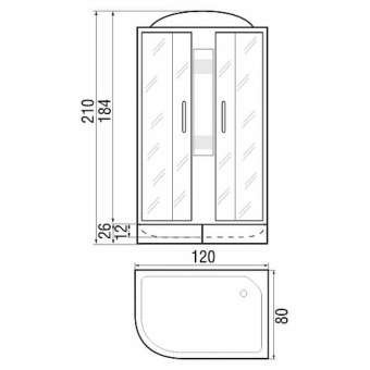 NARA душевая кабина 80/24 МТ #WF_CITY_VIN# картинка