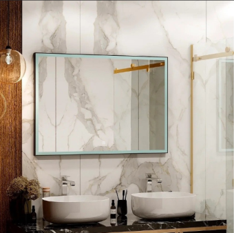 Зеркало "Frame" LED 1000*700 BLACK (сенсор) ЗЛП188 #WF_CITY_VIN# картинка