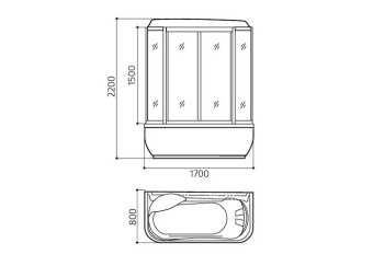 A-0734 кабина душевая 171*82*220 APPOLLO (баня) #WF_CITY_VIN# картинка