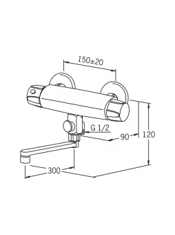 Смеситель с термостатом для ванны и душа Nova,7447X Oras #WF_CITY_VIN# картинка