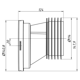 Труба фановая эксц 20 мм W0220 АНИ #WF_CITY_VIN# картинка