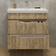 Представляем тумбу "Liberty 80" ТРАВИНТИН ПОДВЕСНУЮ с раковиной Грэмми — идеальное решение для вашей ванной комнаты!