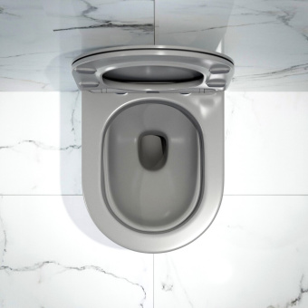 Унитаз подвесной K703GM безободковый, сиденье тонкое ДП, СЕРЫЙ МАТОВЫЙ #WF_CITY_VIN# картинка