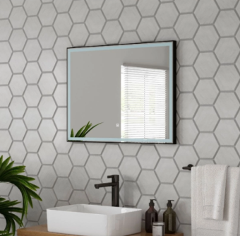 Зеркало Aralia LED 800*600 BLACK с сенсором, ЗЛП1126 #WF_CITY_VIN# картинка