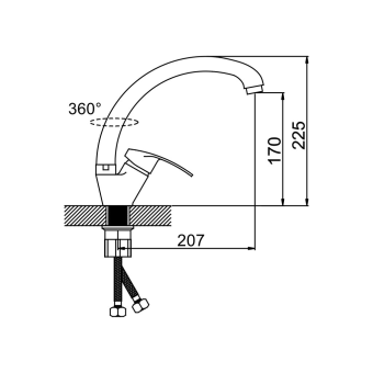 Смеситель АНТЕЙ д/кухни 597024 Европа с высоким изливом  #WF_CITY_VIN# картинка