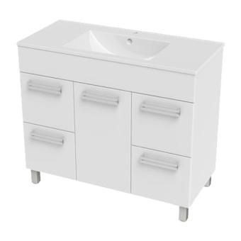 Тумба "НИКА 123" 4 ящ. 1 дв.белая напольная с раковиной 825 E 1200 ТРИТОН #WF_CITY_VIN# картинка