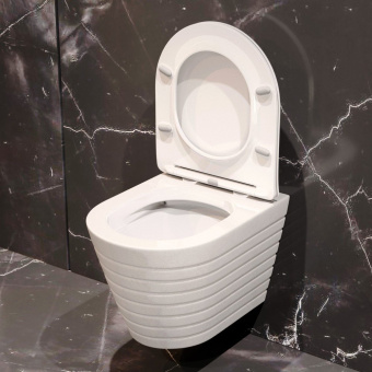Унитаз подвесной K703 безободковый, сиденье тонкое ДП #WF_CITY_VIN# картинка