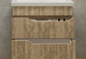 Представляем тумбу "Liberty 80" ТРАВИНТИН ПОДВЕСНУЮ с раковиной Грэмми — идеальное решение для вашей ванной комнаты!