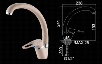 Смеситель L5913К для кухни (бежевый) #WF_CITY_VIN# картинка