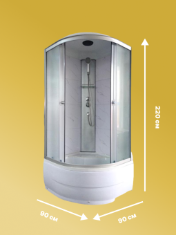 AQUAPULSE 4102E 90*90*220 гл.п. fabric white marble АКЦИЯ #WF_CITY_VIN# картинка