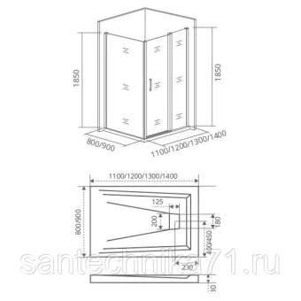Боковая часть LATTE SP-80-C-WE ст.прозрач. 5мм  #WF_CITY_VIN# картинка
