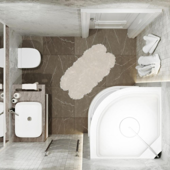 СТАНДАРТ В3 ДН4 душевая кабина 90*90 АКВА-ПОЛОСЫ/полукруг/ср.п. #WF_CITY_VIN# картинка