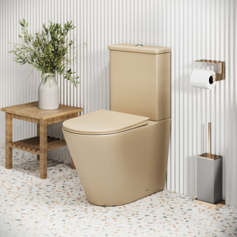 Унитаз GR-4480BEMS Color БЕЖЕВЫЙ матовый безободковый #WF_CITY_VIN# картинка