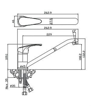 Смеситель д/кухни AVILA 02400AV #WF_CITY_VIN# картинка