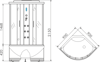 ERLIT ER2509TP-C4 душевая кабина 90*90*215 #WF_CITY_VIN# картинка