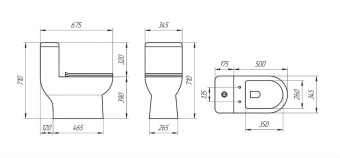 Монолит SM9601R безободковый, сиденье ДП (с гофрой и подводкой) #WF_CITY_VIN# картинка