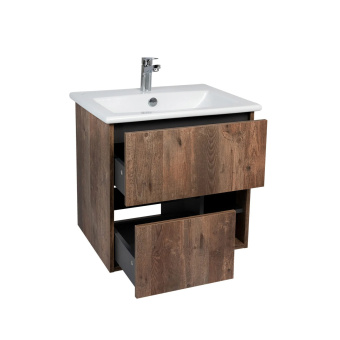 Тумба "Люксембург 60" 2 ящ. подвесная ДЕРЕВО с раковиной Элина 60 #WF_CITY_VIN# картинка