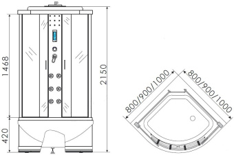 MIRWELL MR3509TPF-C3 душевая кабина 90*90*215 #WF_CITY_VIN# картинка