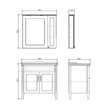 Тумба "Quadro 60 Optima" подвесная Домино DO1901T с раковиной "Quadro 60" Sanita Luxe* #WF_CITY_VIN# картинка