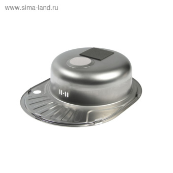 Мойка врез. 45*57 (0,6) вып 3 1/2 VLADIX ЛЕВАЯ нерж. мат. 16 см с сифоном #WF_CITY_VIN# картинка